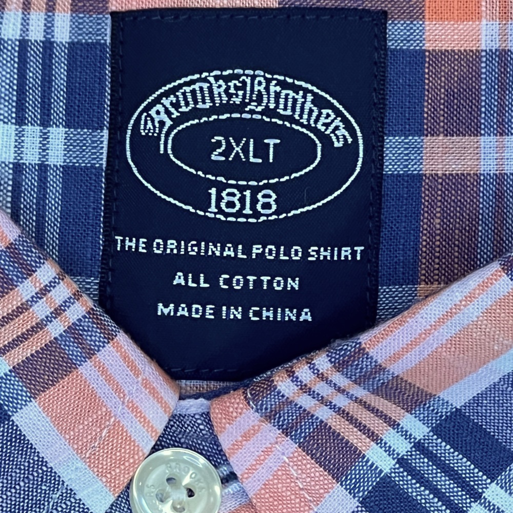 Brooks Brothers Multi Madras Plaid Sports Shirt - 2XLT - Picture 7 of 7